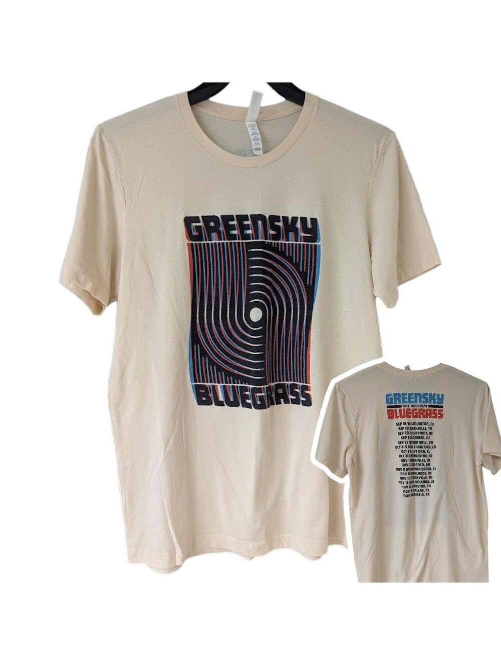 Greensky Bluegrass T-Shirt Mens Large Cream 2024 Tour Concert Band Tee 21x29